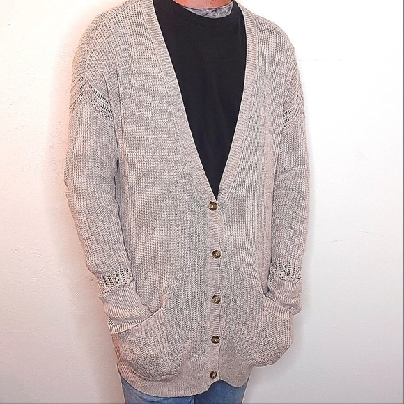 American Eagle Outfitters Women's XL lace cream cardigan long sleeve long top - Picture 6 of 8